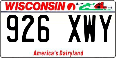WI license plate 926XWY