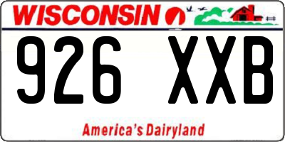 WI license plate 926XXB