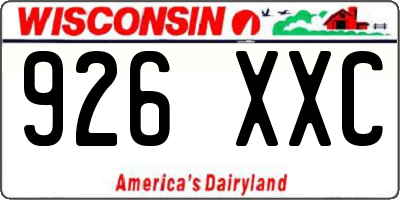 WI license plate 926XXC
