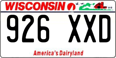 WI license plate 926XXD