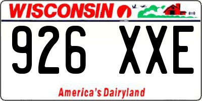WI license plate 926XXE