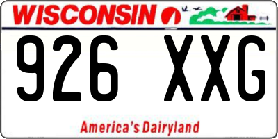 WI license plate 926XXG