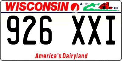 WI license plate 926XXI