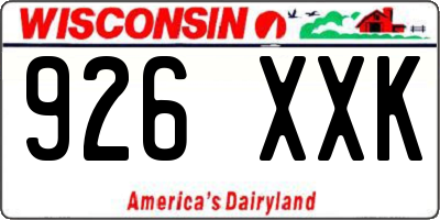 WI license plate 926XXK
