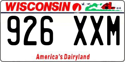 WI license plate 926XXM