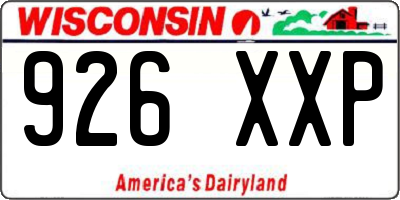 WI license plate 926XXP