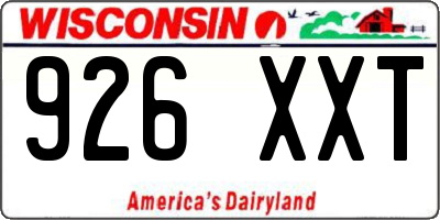 WI license plate 926XXT