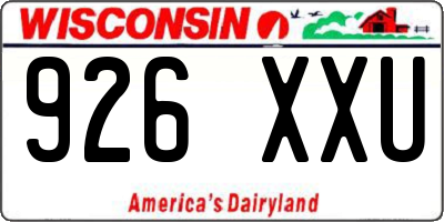 WI license plate 926XXU