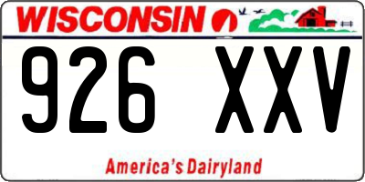 WI license plate 926XXV