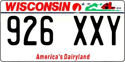 WI license plate 926XXY