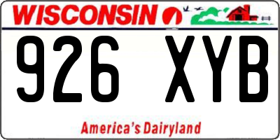 WI license plate 926XYB