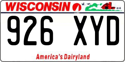 WI license plate 926XYD