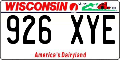 WI license plate 926XYE