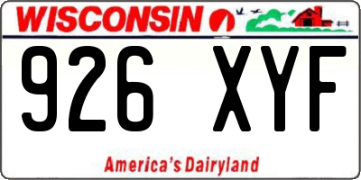 WI license plate 926XYF