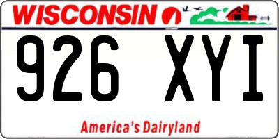 WI license plate 926XYI