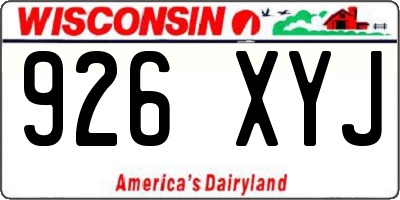 WI license plate 926XYJ
