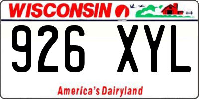 WI license plate 926XYL