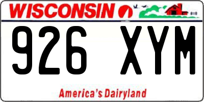 WI license plate 926XYM