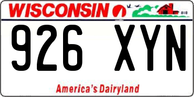 WI license plate 926XYN