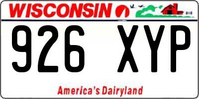 WI license plate 926XYP