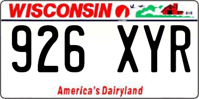 WI license plate 926XYR