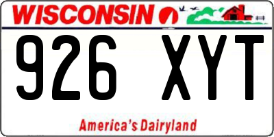 WI license plate 926XYT