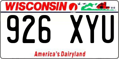 WI license plate 926XYU