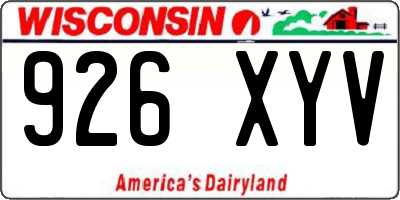 WI license plate 926XYV
