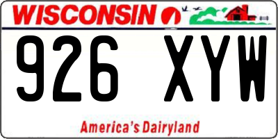 WI license plate 926XYW