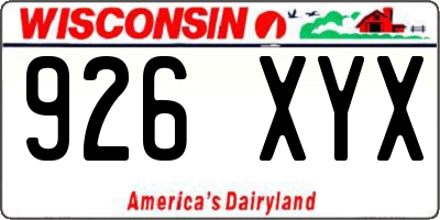 WI license plate 926XYX