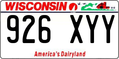 WI license plate 926XYY