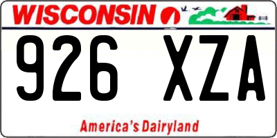 WI license plate 926XZA