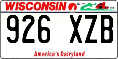 WI license plate 926XZB