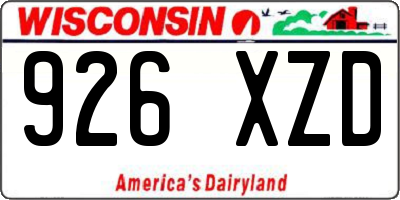 WI license plate 926XZD