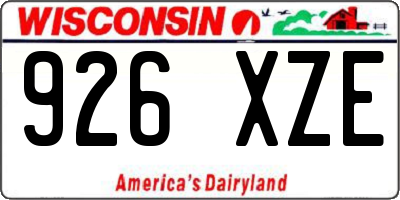WI license plate 926XZE