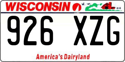 WI license plate 926XZG