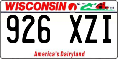 WI license plate 926XZI