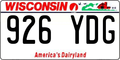 WI license plate 926YDG