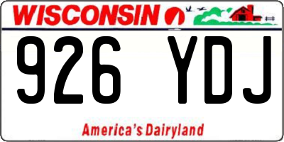 WI license plate 926YDJ