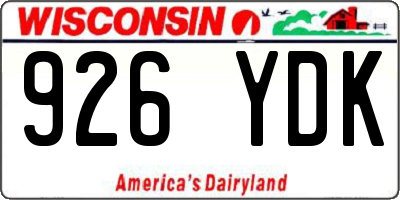 WI license plate 926YDK