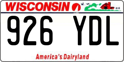 WI license plate 926YDL