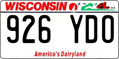 WI license plate 926YDO