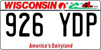 WI license plate 926YDP