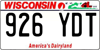 WI license plate 926YDT