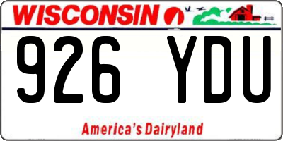 WI license plate 926YDU