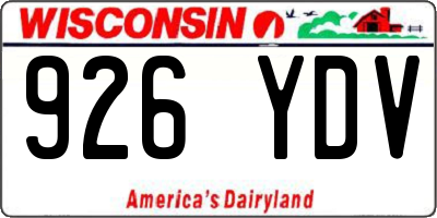 WI license plate 926YDV
