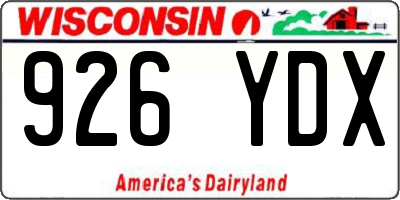 WI license plate 926YDX