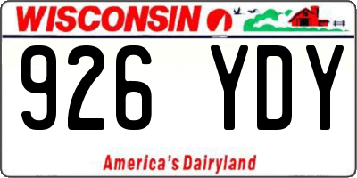 WI license plate 926YDY