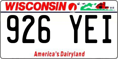WI license plate 926YEI
