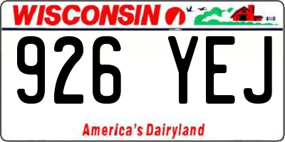 WI license plate 926YEJ